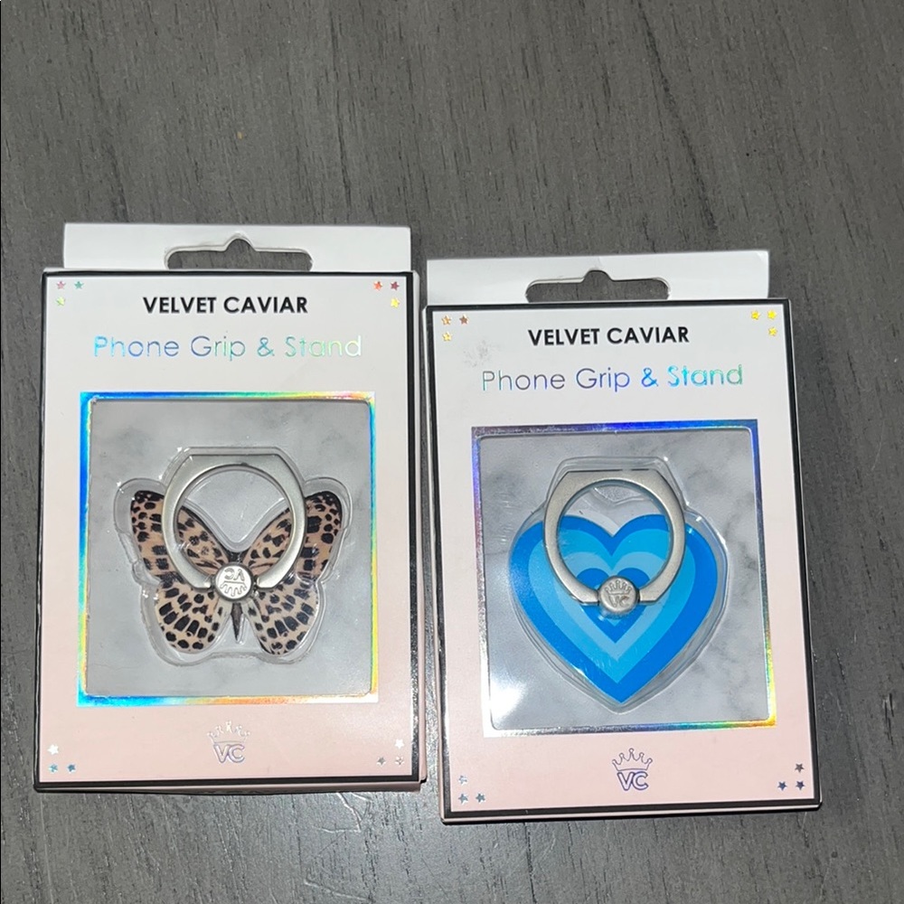 Two Velvet Caviar Phone Grip and Stand